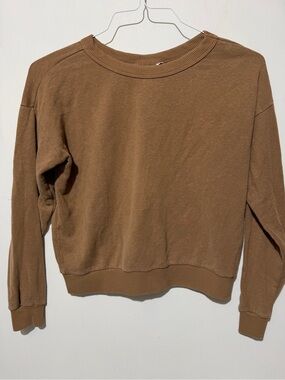 Jungmaven Laguna Cropped Hemp Sweatshirt - Earthy Brown - Size M